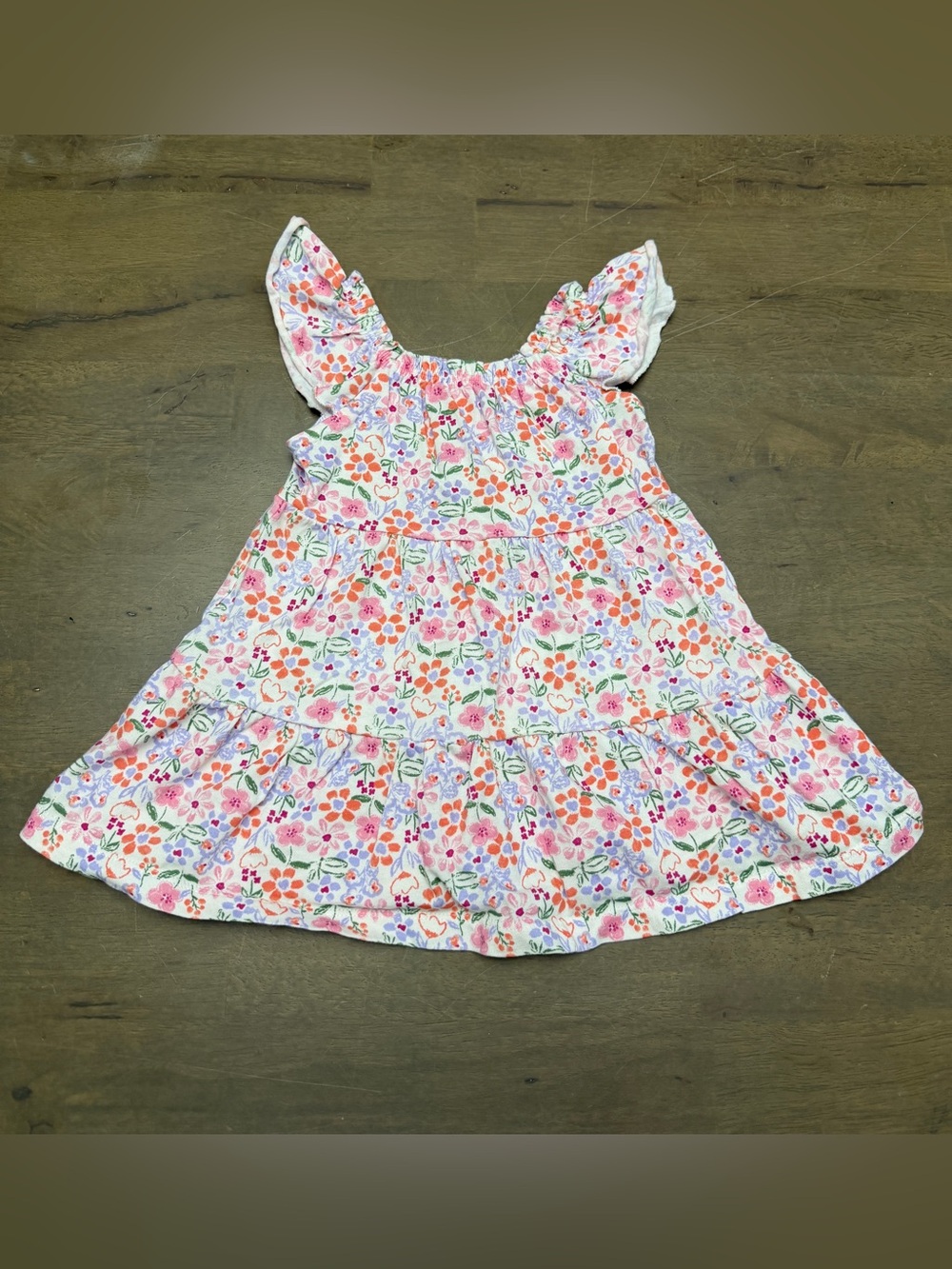Carter's Floral Ruffle Sundress - Pink, Orange, Purple 12M